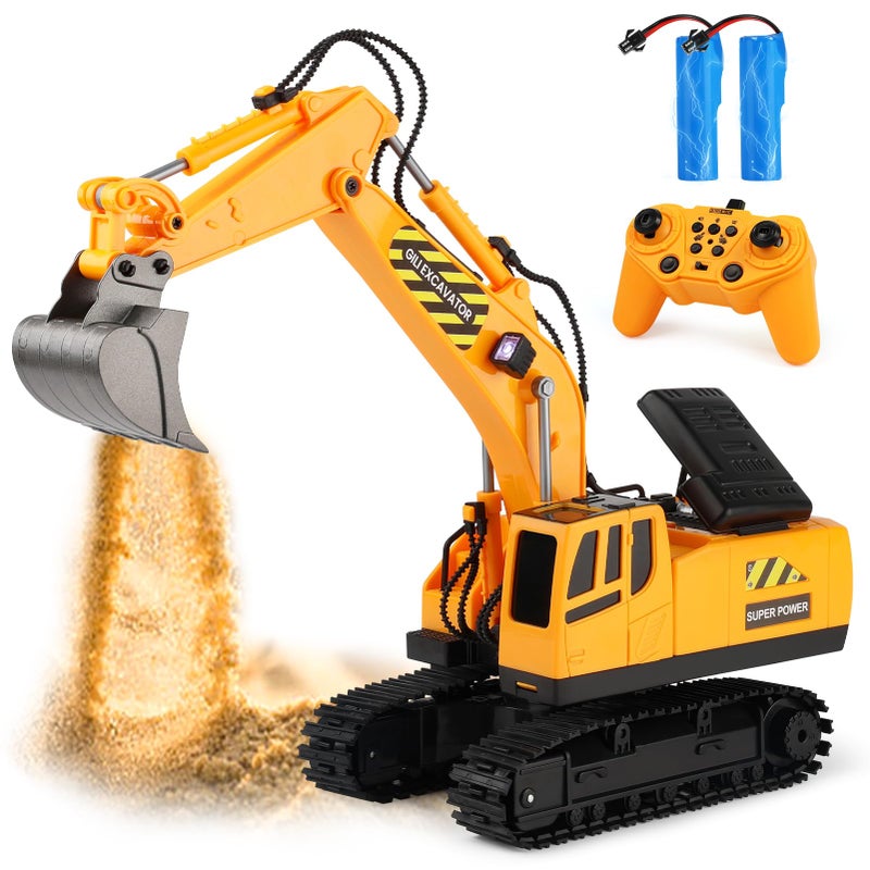 Gili RC Toys Construction Excavator Car: Kids Birthday Gift for Boys Girls 4 5 6 7 8 9+ Year Old Truck Dump Best Toddler Sand Play Vehicles Set Age 4-8 - Image 1